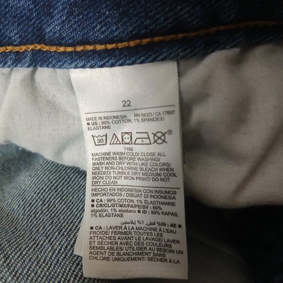 Old Navy Jean Shorts Plus Size 22 High Rise OG Straight 9" Dark Denim Stretch - Picture 6 of 6